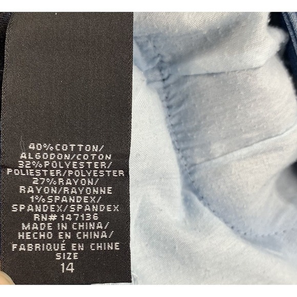 1822 Denim Mid Rise Ankle Jeans Womens 14 Blue Lightweight Stretch 33x27 - Picture 7 of 7